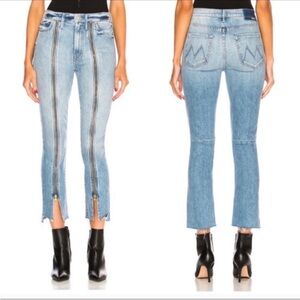 Mother High Waisted Rascal Zip Step Fray Jeans